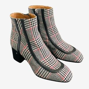 Laurence Dacade Paris New Ankle Boots Plaid Herringbone Leather Designer